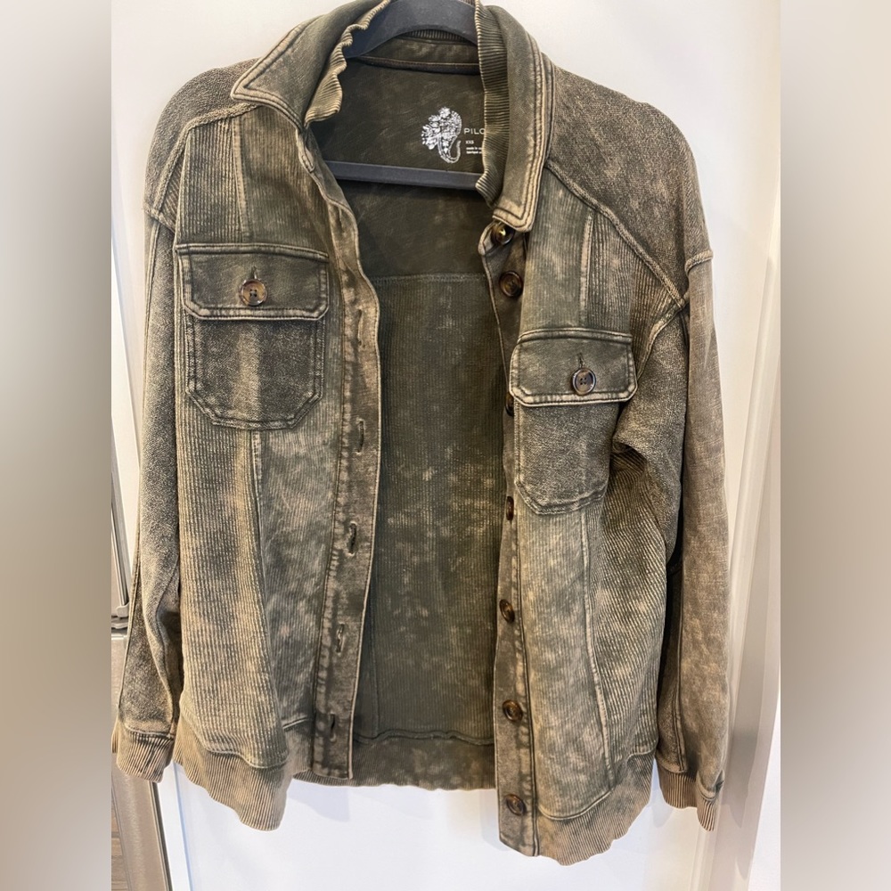 Olive Green Distressed Jacket